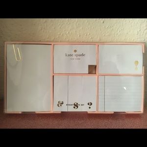 Kate Spade Sticky Note Desk Set Gold & White